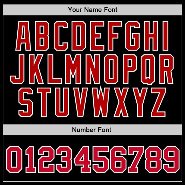 Black Red-White Authentic Throwback Personalized Basketball Jersey - Image 3