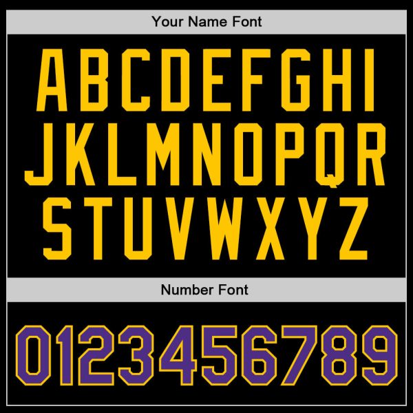 Black Purple-Gold Authentic Throwback Personalized Basketball Jersey - Image 3