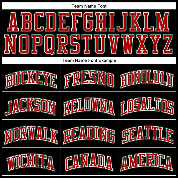 Black Red Pinstripe Kelly Green - Red Authentic Personalized Basketball Jersey - Image 3