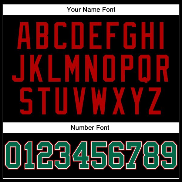 Black Red Pinstripe Kelly Green - Red Authentic Personalized Basketball Jersey - Image 4