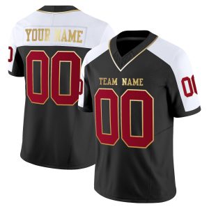 Black Alternate Red-Gold Authentic Personalized Football Jersey