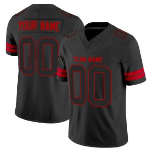 Black Black-Red Authentic Personalized Football Jersey