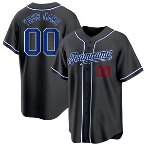 Black Royal-Red Authentic Personalized Baseball Jersey