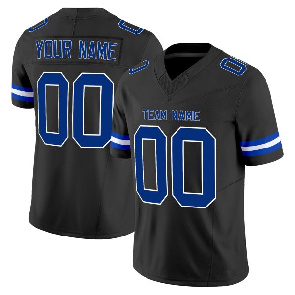Black Royal-White Authentic Personalized Football Jersey