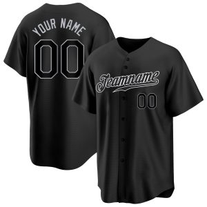 Black Black-Gray Authentic Personalized Baseball Jersey