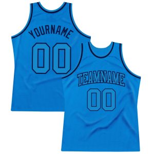 Blue Blue-Navy Authentic Throwback Personalized Basketball Jersey