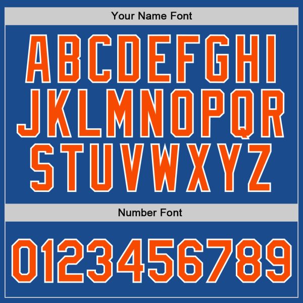 Blue Orange-White Authentic Throwback Personalized Basketball Jersey - Image 4