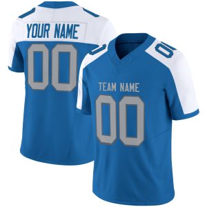 Blue Alternate Gray Authentic Personalized Football Jersey