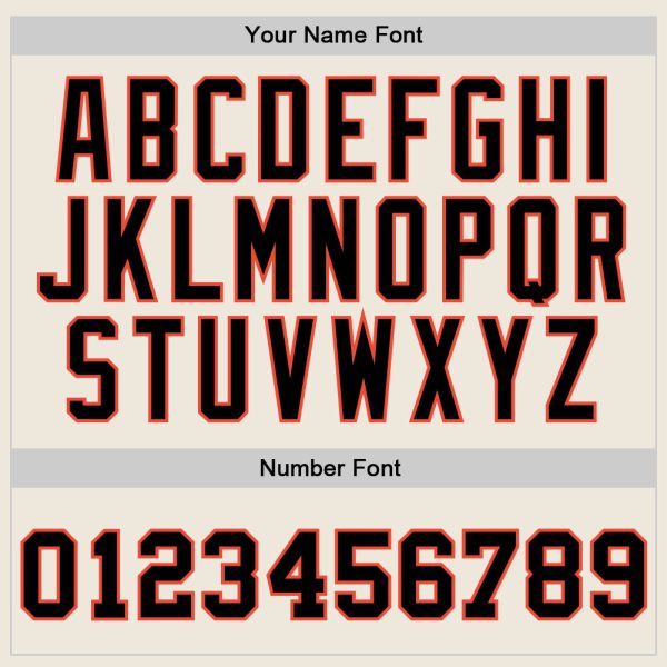 Cream Black-Orange Authentic Throwback Personalized Basketball Jersey - Image 3
