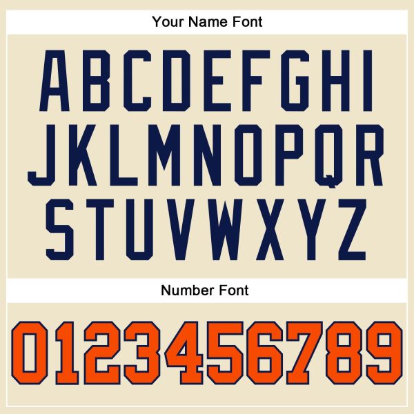 Cream Orange-Navy Authentic Throwback Personalized Basketball Jersey - Image 4