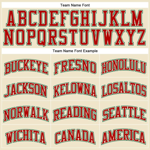 Cream Kelly Green-Red Authentic Throwback Personalized Basketball Jersey - Image 3