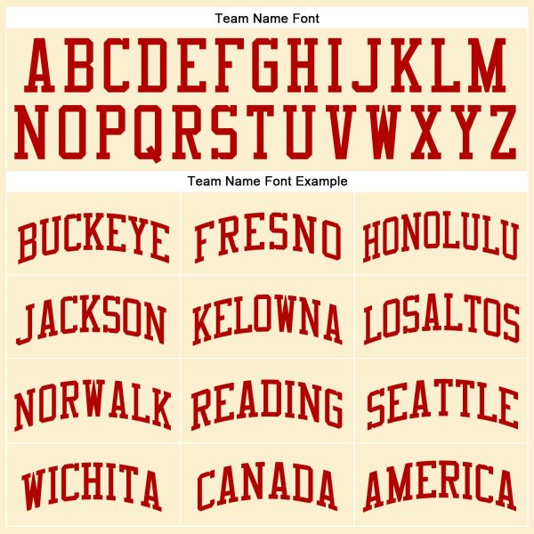 Cream Red-White Authentic Throwback Personalized Basketball Jersey - Image 3