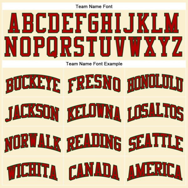 Cream Red-Green Authentic Throwback Personalized Basketball Jersey - Image 3