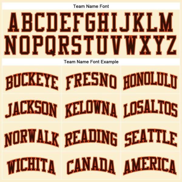 Cream Brown-Orange Authentic Throwback Personalized Basketball Jersey - Image 3