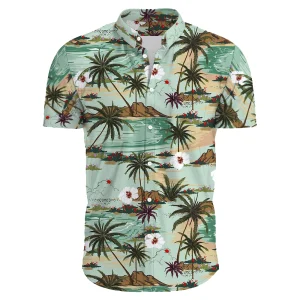 Hawaiian Shirt for Men with Tropical Floral Print - Summer Beach Shirt for Vacation and Casual Wear
