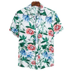 Floral Hawaiian Shirt for Men - Casual Button-Down Shirt for Beach and Vacation