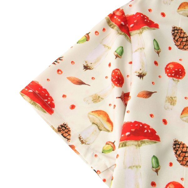 Mushroom and Pinecone Hawaiian Shirt for Men - Fun Summer Shirt with Nature-Inspired Print - Image 2