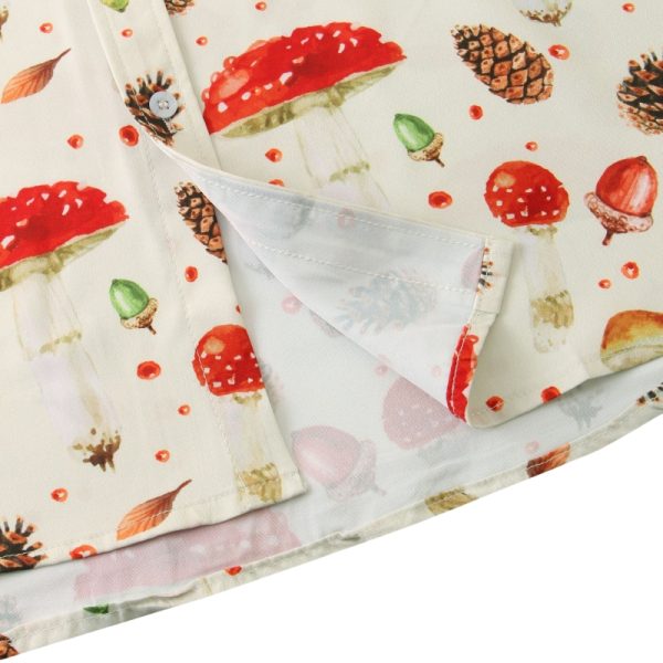 Mushroom and Pinecone Hawaiian Shirt for Men - Fun Summer Shirt with Nature-Inspired Print - Image 3