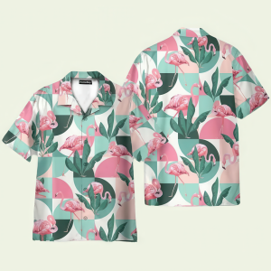 Flamingo Exotic Patchwork Patterns Hawaiian Shirt for Men ? Vibrant Tropical Design & Bold Summer Style