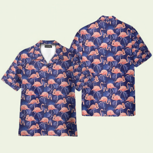 Flamingo Bird Tropical Flowers Hawaiian Shirt for Men ? Bold Hibiscus Design & Summer Vibes, Perfect for Vacation