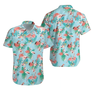 Flamingo Couple Hawaiian Shirt for Men ? Tropical Flamingo Design & Summer Style, Perfect for Beach Getaways