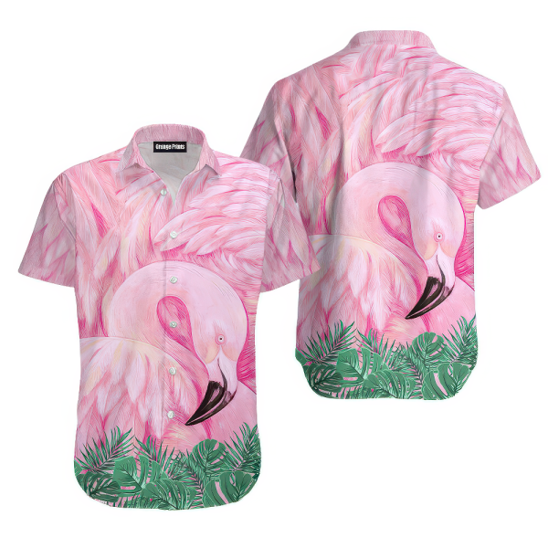 Pink Flamingo Hawaiian Shirt for Men ? Bold Tropical Design & Vibrant Summer Vibes, Perfect for Vacation