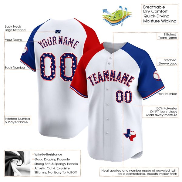 Red - Royal Texas Style Personalized Baseball Jersey - Image 2