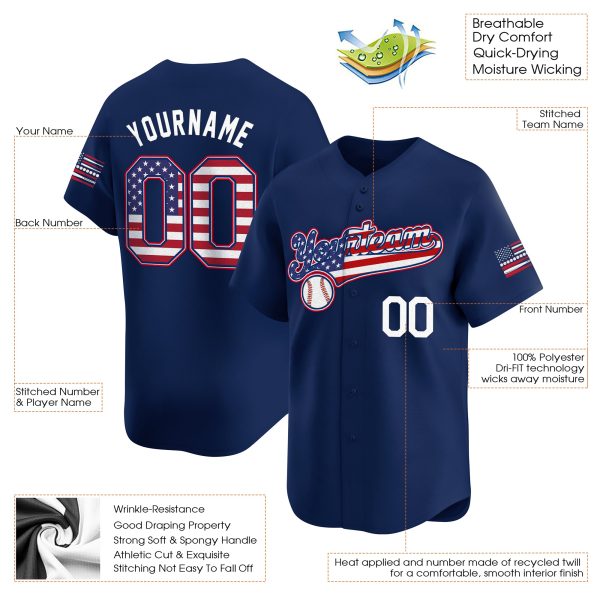 Royal America Flag Personalized Baseball Jersey - Image 3