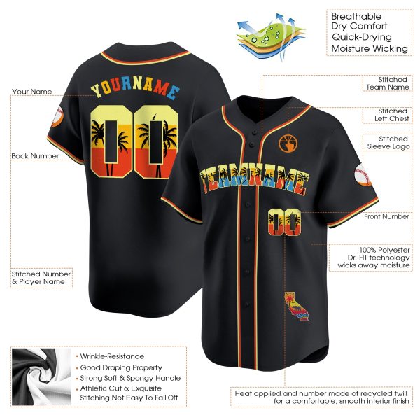 Black California Choose Color Personalized Baseball Jersey - Image 3