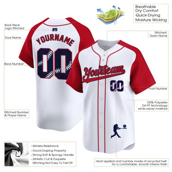 Red Alternate Royal Red Personalized Baseball Jersey - Image 3