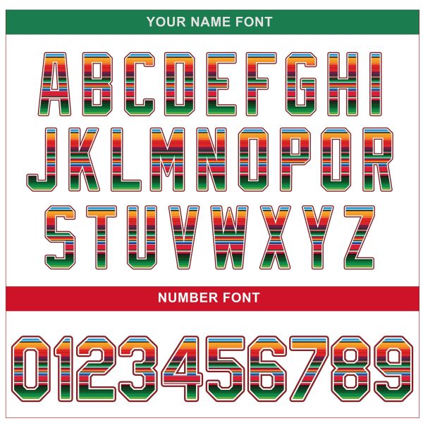 White Mexico Serape Pattern Personalized Baseball Jersey - Image 5
