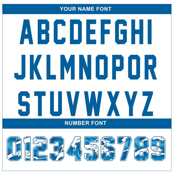 Blue Alternate-Blue Beach Partten Personalized Baseball Jersey - Image 5