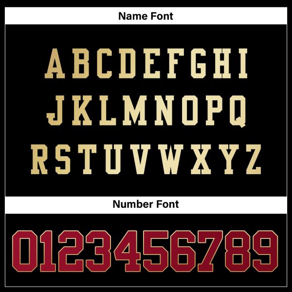 Black Alternate Red-Gold Authentic Personalized Football Jersey - Image 3