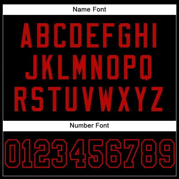 Black Black-Red Authentic Personalized Football Jersey - Image 3