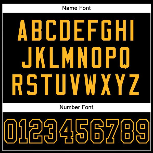 Black Black-Gold Authentic Personalized Football Jersey - Image 3