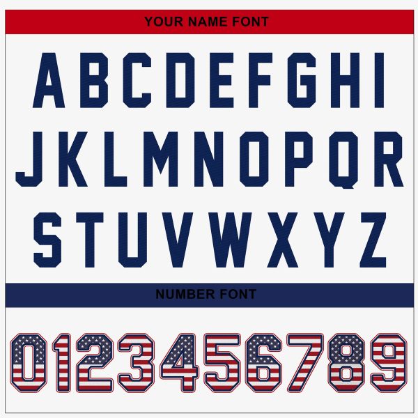 White Alternate Red-Royal America Flag Personalized Baseball Jersey - Image 5