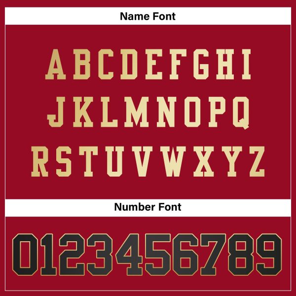 Red Alternate Black-Gold Authentic Personalized Football Jersey - Image 3