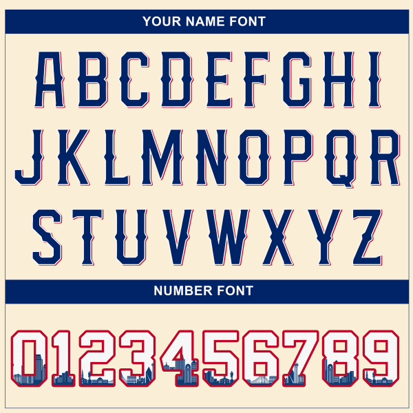 Cream Royal Dallas Texas Pattern Personalized Baseball Jersey - Image 5