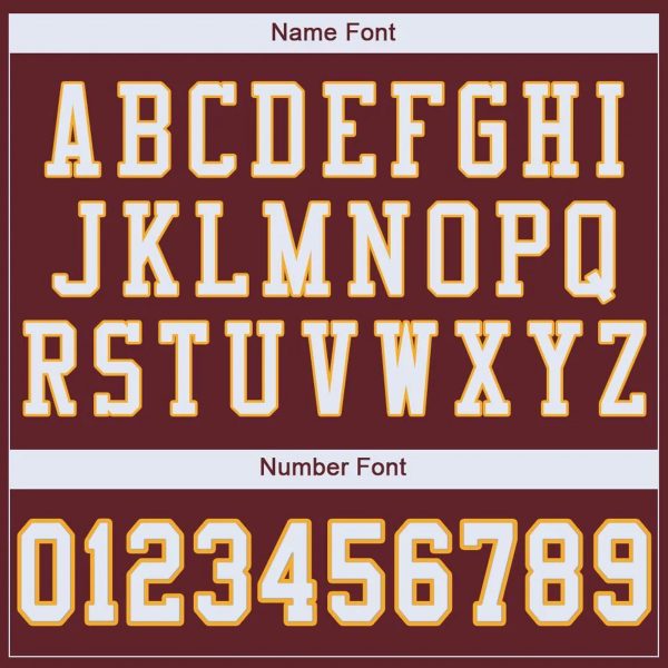 Burgundy White-Gold Authentic Personalized Football Jersey - Image 3