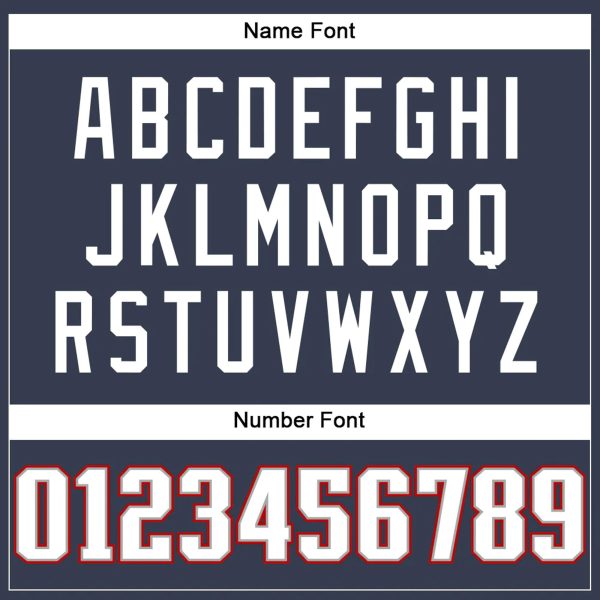 Navy White-Red Authentic Personalized Football Jersey - Image 3