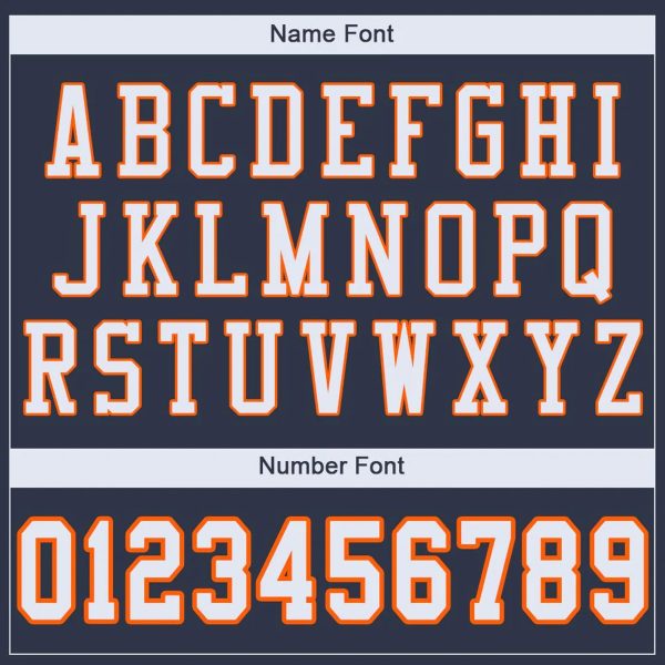 Navy White-Orange Authentic Personalized Football Jersey - Image 3