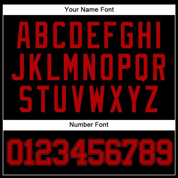 Black Red Authentic Personalized Baseball Jersey - Image 3