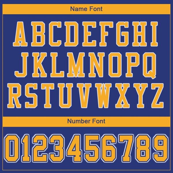 Royal Gold-White Authentic Personalized Football Jersey - Image 3
