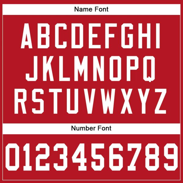 Red White Authentic Personalized Football Jersey - Image 3