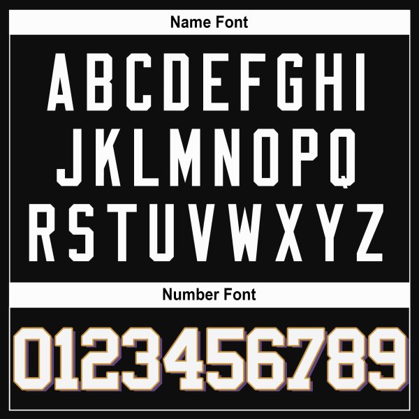 Black Alternate White-Gold Authentic Personalized Football Jersey - Image 3