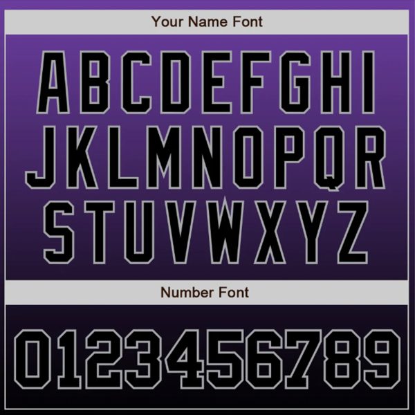 Purple Black-Gray Authentic Personalized Baseball Jersey - Image 4