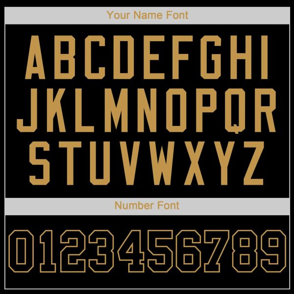 Black Black-Old Gold Authentic Personalized Baseball Jersey - Image 3