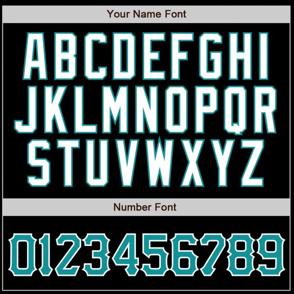 Black Aqua Pinstripe Teal-White Authentic Personalized Baseball Jersey - Image 4