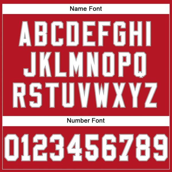 Red White-Gray Authentic Personalized Football Jersey - Image 3
