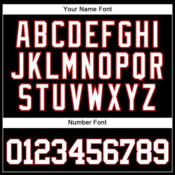 Black White Pinstripe White-Red Authentic Personalized Baseball Jersey - Image 3